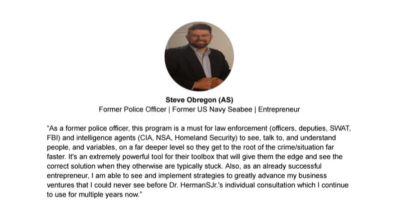 Testimonial For Dr. HermanSJr.: Steve Obregon