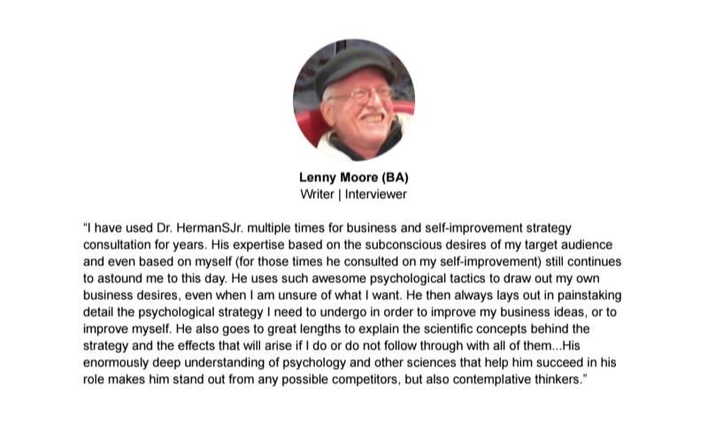 Testimonial For Dr. HermanSJr.: Lenny Moore