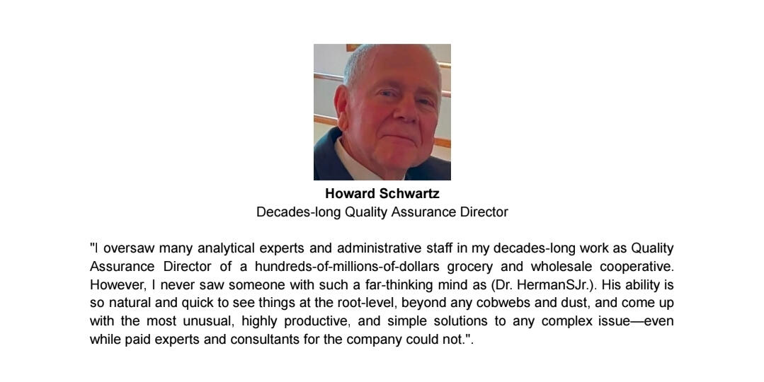 Testimonial For Dr. HermanSJr.: Howard Schwartz