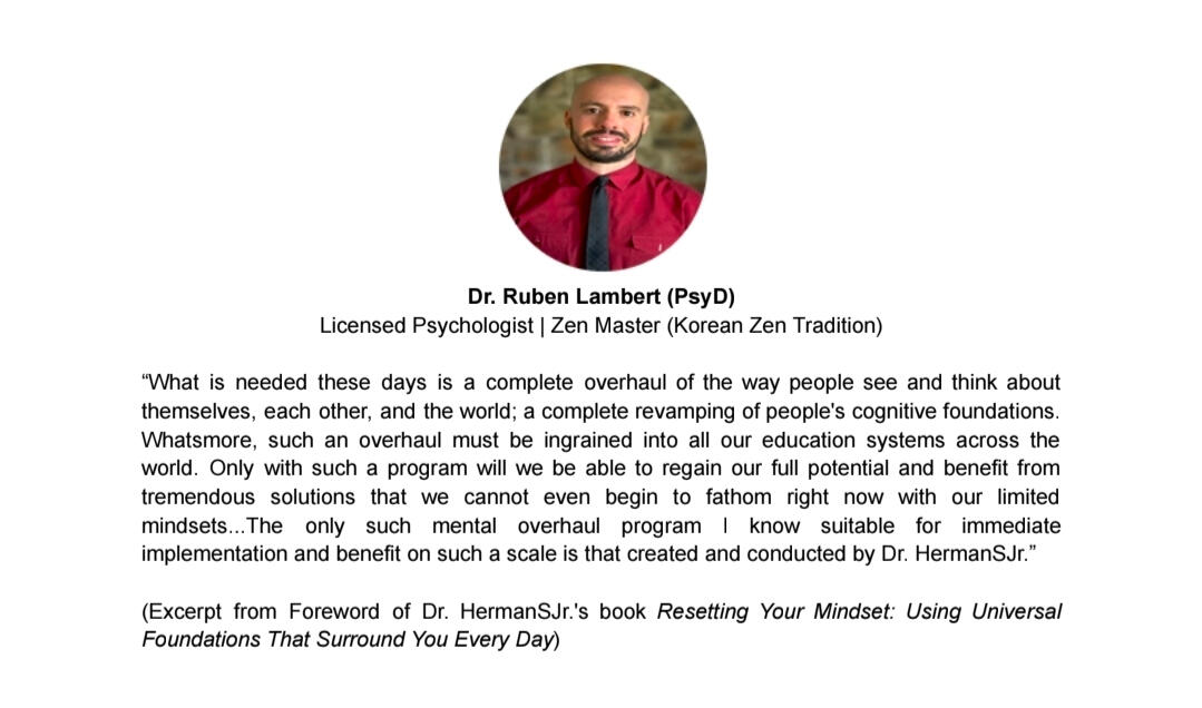 Testimonial For Dr. HermanSJr.: Dr. Ruben Lambert