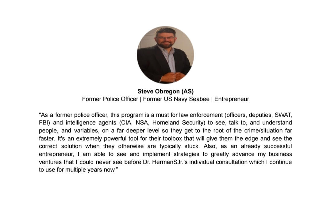 Testimonial For Dr. HermanSJr.: Steve Obregon
